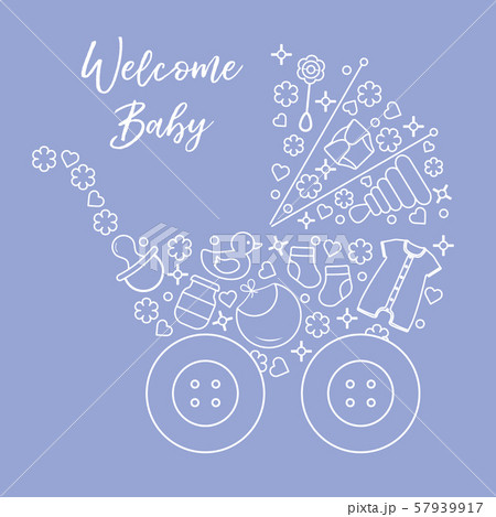 Newborn baby vector illustration Baby stroller 57939917