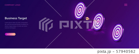 Business target isometric, dart board with arrow 57940562