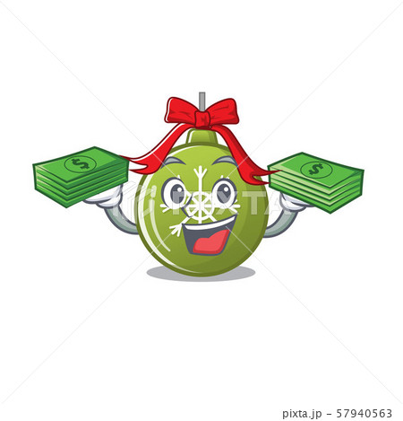 With money bag christmas ball green with mascot shape 57940563