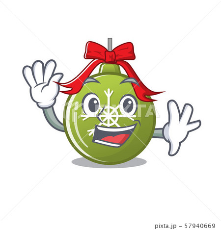 Waving christmas ball green isolated the cortoon 57940669