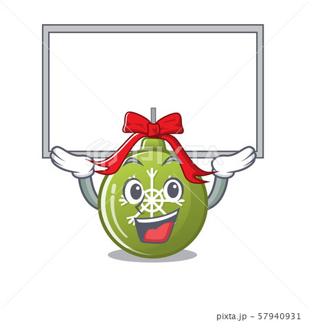 Up board christmas ball green with the character 57940931