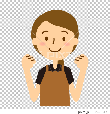 Apron polo shirt women long hair beige white 57941614