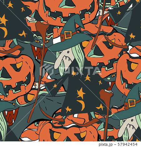 Halloween background. Vector seamless pattern 57942454