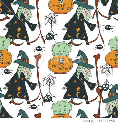 Halloween background. Vector seamless pattern 57942455