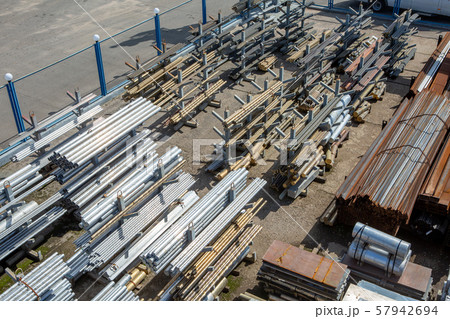 street warehouse of metal billets 57942694