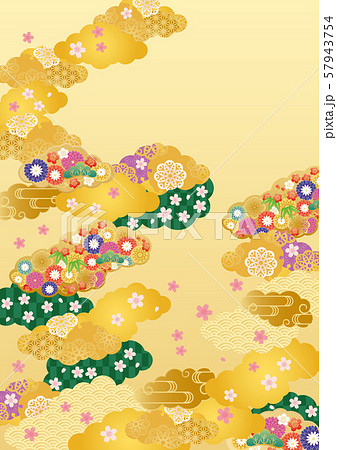 背景素材-桜と雲柄あ-1 57943754