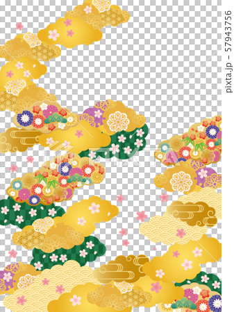 背景素材-桜と雲柄あ-2 57943756