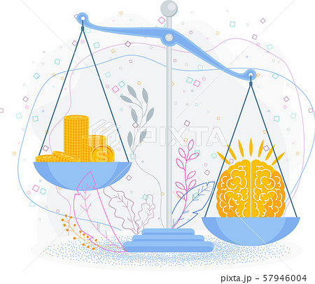 Thinking brain is more expensive than money. Business metaphor. 57946004