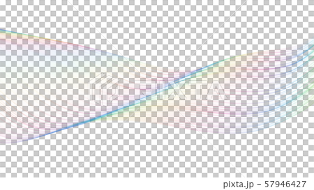 7カラーウェーブ背景ライン 白バック ウェーブ大きめ 57946427