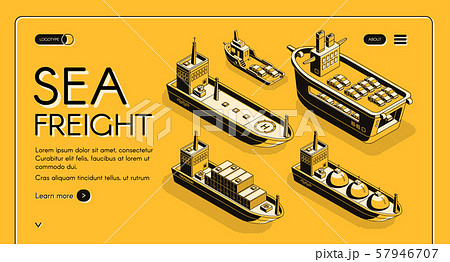 Sea freight transport company web banner 57946707