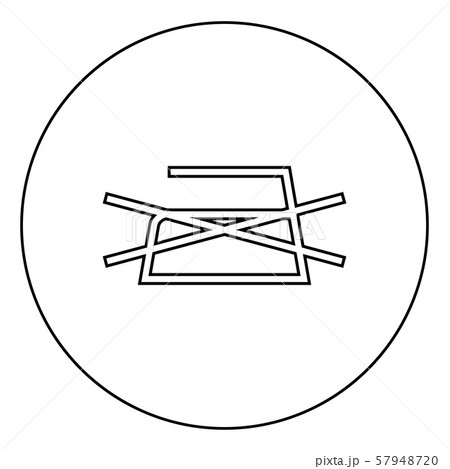 Prohibited Ironing is not allowed Clothes care symbols Washing concept Laundry sign icon in circle 57948720