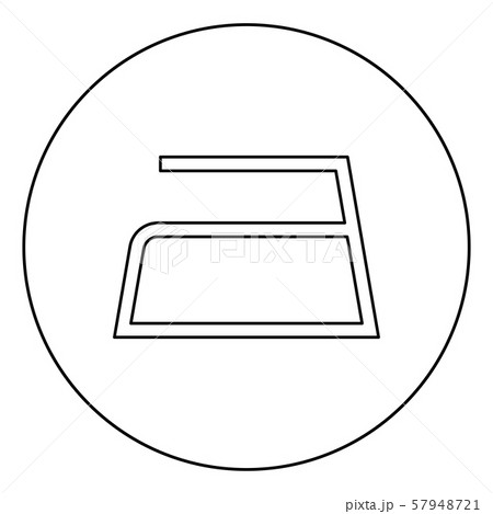 Ironing is allowed Clothes care symbols Washing concept Laundry sign icon in circle round outline 57948721
