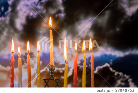 Chanukah Menorah in the Jewish festival of lights 57948752