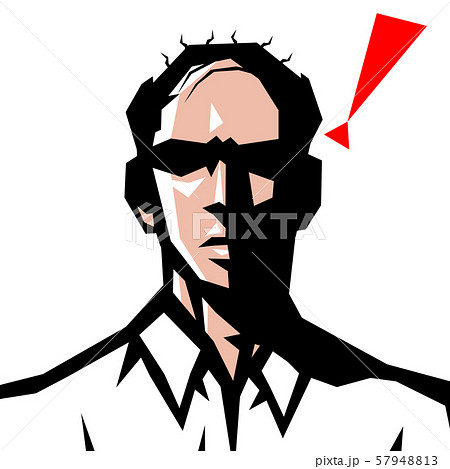 はげ ハゲ 男 シャツ ワイシャツ 上半身 表情 シンプル のイラスト素材