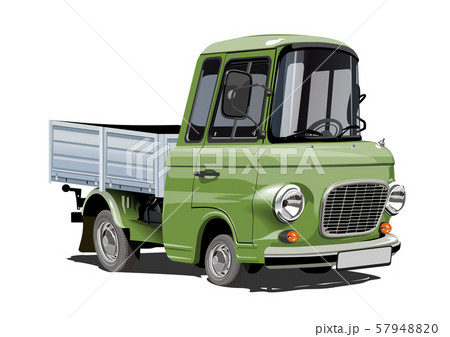 Cartoon retro delivery or cargo truck isolated Cartoon retro delivery or cargo truck isolated 57948820