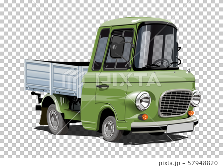 Cartoon retro delivery or cargo truck isolated Cartoon retro delivery or cargo truck isolated 57948820