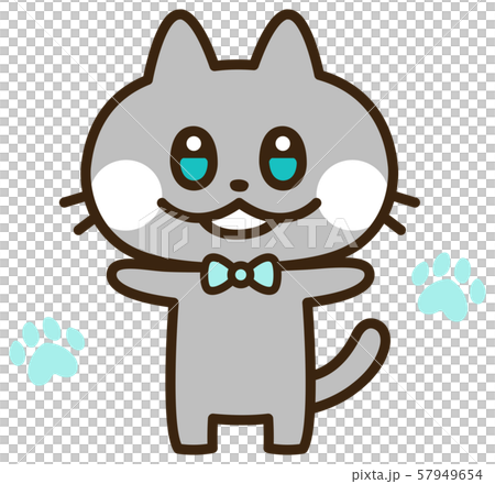 可愛い猫 ロシアンブルーのイラスト素材