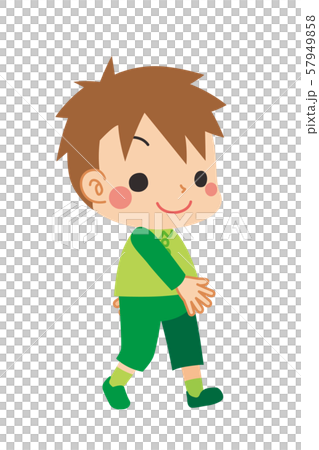 トコトコ歩く小さな男の子のイラスト素材 57949858 Pixta