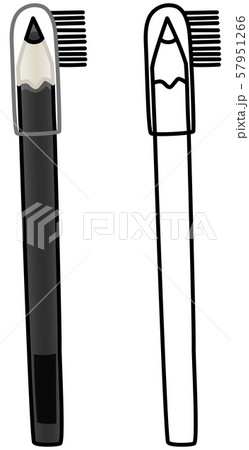 Black eyebrow pencil in colored and line versions Black eyebrow pencil in colored and line versions 57951266