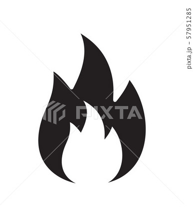 Vector flat black fire icon on white background 57951285
