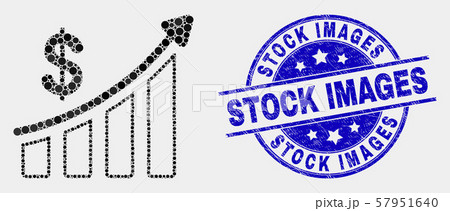 Vector Pixel Success Financial Chart Icon and Grunge Stock Images Watermark 57951640