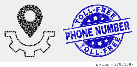 Vector Dot Service Map Marker Icon and Distress Toll-Free Phone Number Seal Vector Dot Service Map Marker Icon and Distress Toll-Free Phone Number Seal 57951697