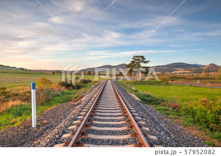Single railway tracks in Central Bohewmian Single railway tracks in Central Bohewmian 57952082