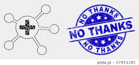 Vector Dotted Medical Links Icon and Grunge No Thanks Stamp 57953185