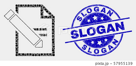 Vector Dotted Edit Text Page Icon and Grunge Slogan Stamp Vector Dotted Edit Text Page Icon and Grunge Slogan Stamp 57955139