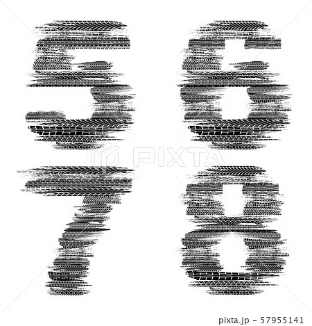 Grunge tire black numbers 57955141