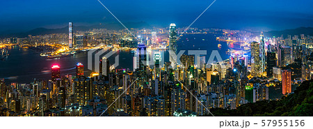 ビクトリアピークから望む香港の夜景 57955156