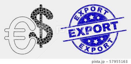 Vector Dot Currency Icon and Distress Export Seal Vector Dot Currency Icon and Distress Export Seal 57955163
