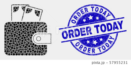 Vector Dot Cash Purse Icon and Distress Order Today Watermark 57955231
