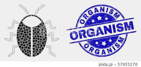 Vector Dotted Bug Icon and Grunge Organism Stamp Seal Vector Dotted Bug Icon and Grunge Organism Stamp Seal 57955270