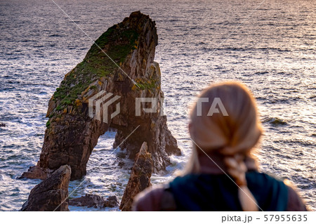 Crohy Head Sea Arch Breeches during sunset - County Donegal, Ireland 57955635