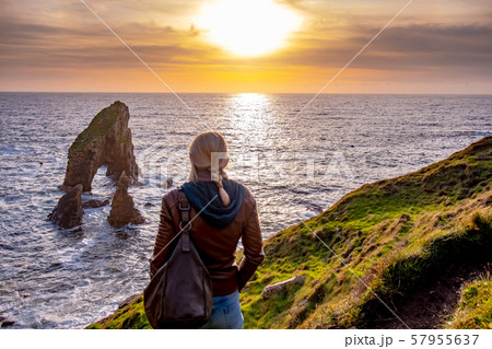 Crohy Head Sea Arch Breeches during sunset - County Donegal, Ireland 57955637