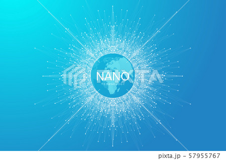 Nano technologies abstract background. Cyber technology concept. Artificial Intelligence, virtual 57955767