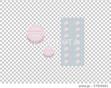 Simple illustration of a pink tablet medicine Simple illustration of a pink tablet medicine 57956801