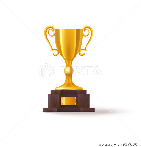 3d soccer trophy or realistic golden football cup 57957680