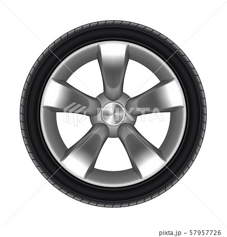 Tyre of car isolated with star disk. Tire or wheel 57957726