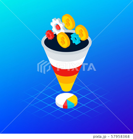 Internet Funnel Analytics Concept Internet Funnel Analytics Concept 57958368