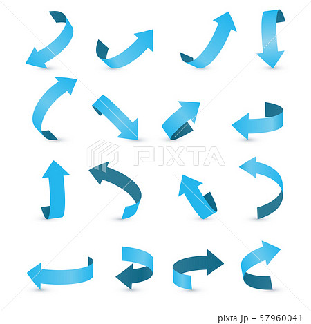 Blue ribbon arrow set. Arrow stickerst various angles and directions. 57960041