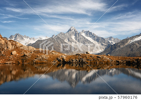 Lac de Chesery lake in France Alps 57960176