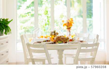 Thanksgiving dinner. Turkey table setting. 57960208