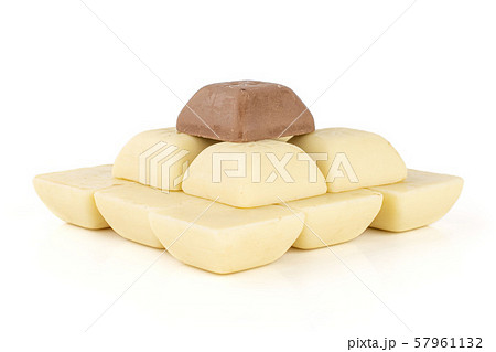 Black white chocolate isolated on white 57961132