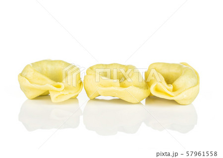 Spinach filled tortelloni isolated on white 57961558