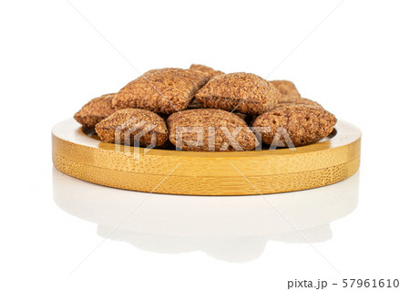 Crispy cereal pillow isolated on white Crispy cereal pillow isolated on white 57961610