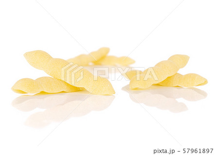 Raw cavatelli pasta isolated on white 57961897
