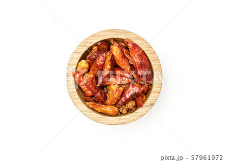 Dry red pepperoncino pepper isolated on white Dry red pepperoncino pepper isolated on white 57961972