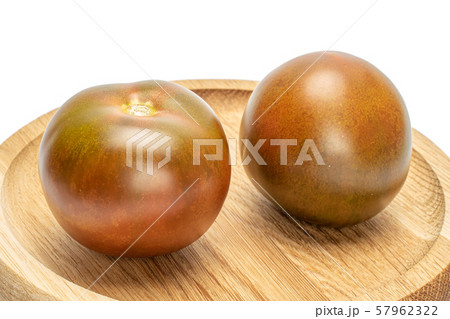 Fresh green red tomato isolated on white Fresh green red tomato isolated on white 57962322